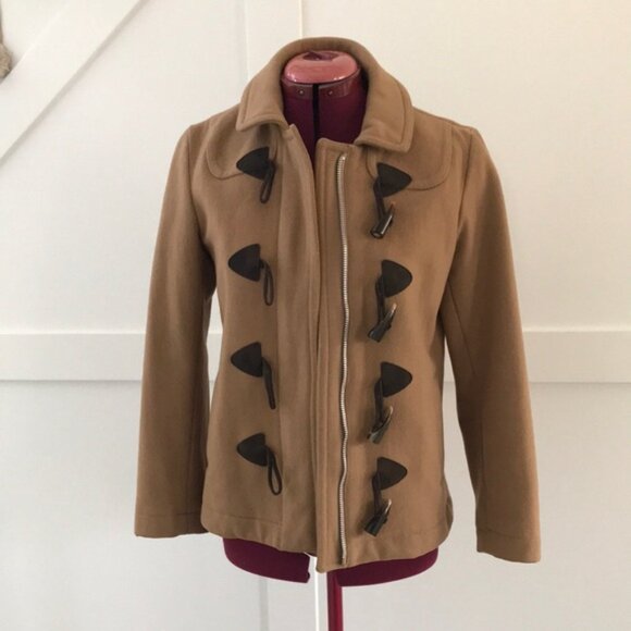 Gap Wool Blend Camel Pea Coat Size XS - Picture 2 of 8